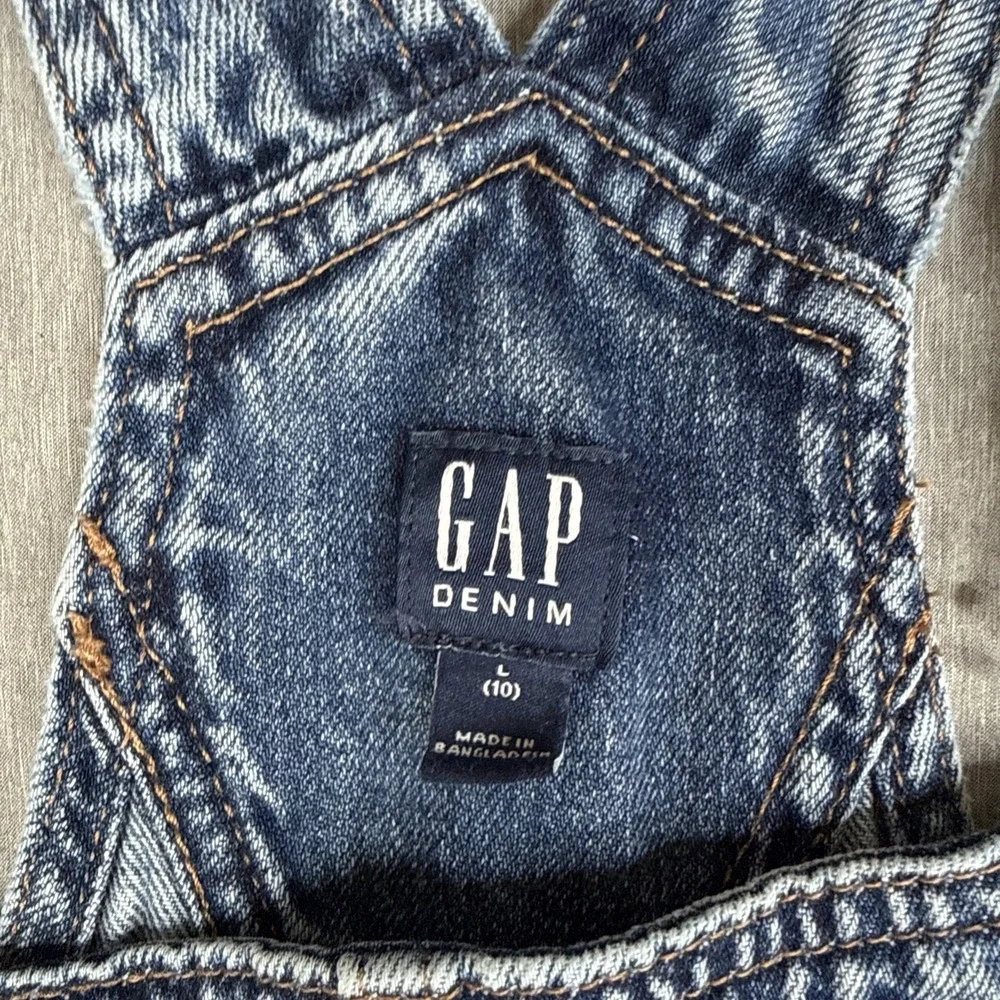 Vintage Gap Kids Denim Overalls Blue Size Large (10) Unisex Minima Distress